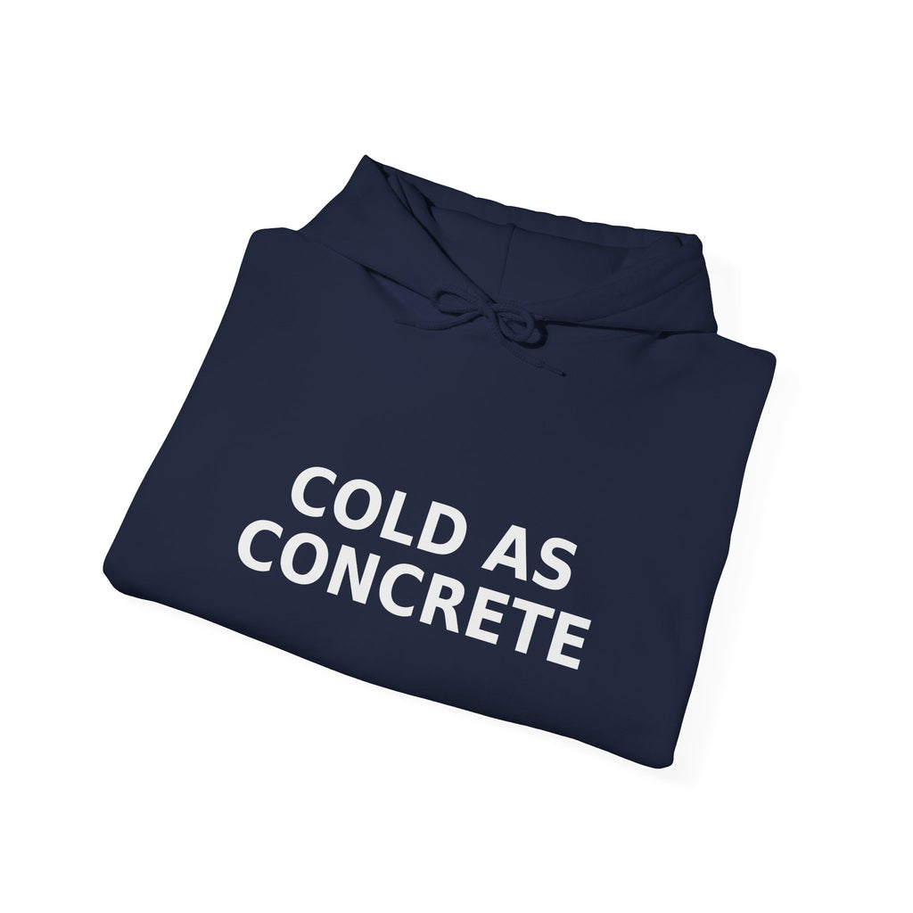 Cold As Concrete™ Heavyweight Graphic Hoodie – Distressed Blue-Collar Work Hoodie