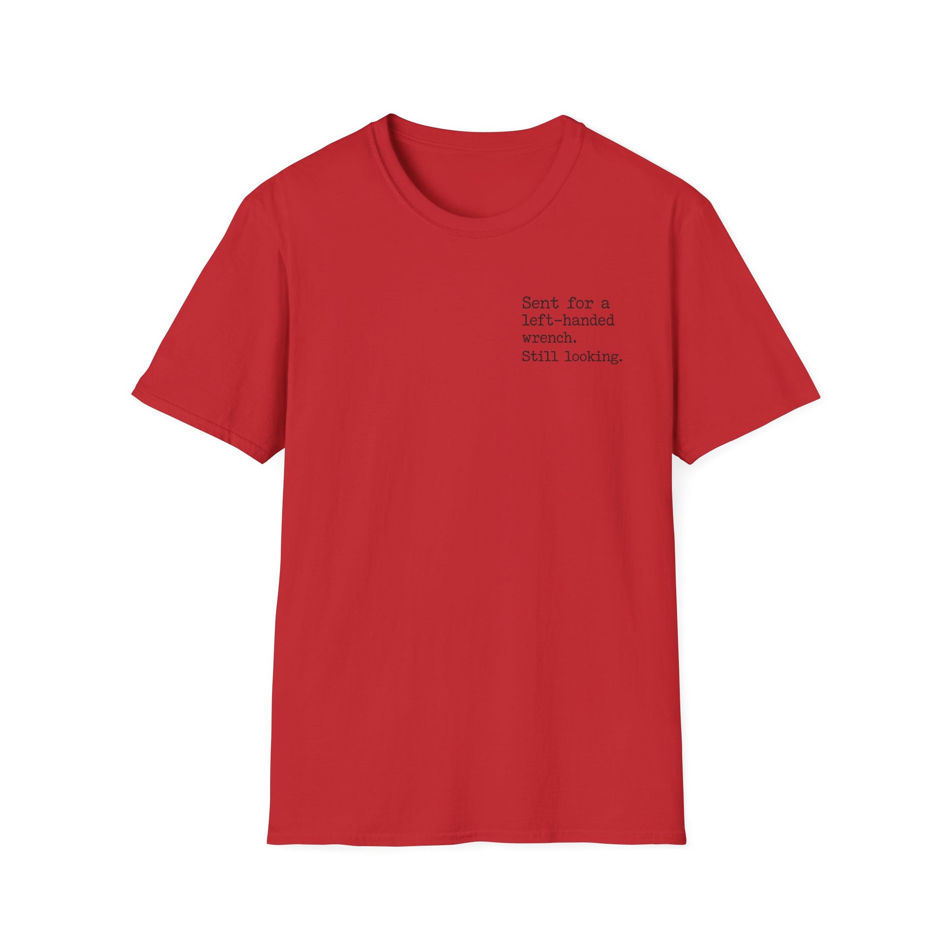 Left-Handed Pipe Wrench Plumber T-Shirt | Funny Apprentice Joke Tee