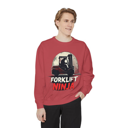 Forklift Ninja Sweatshirt - Crimson