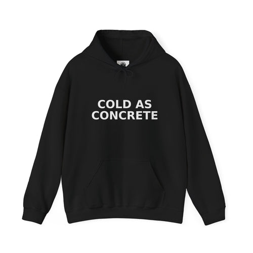 Cold As Concrete™ Heavyweight Graphic Hoodie – Distressed Blue-Collar Work Hoodie