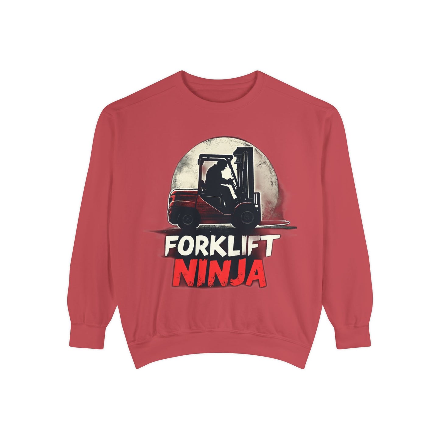 Forklift Ninja Sweatshirt - Crimson