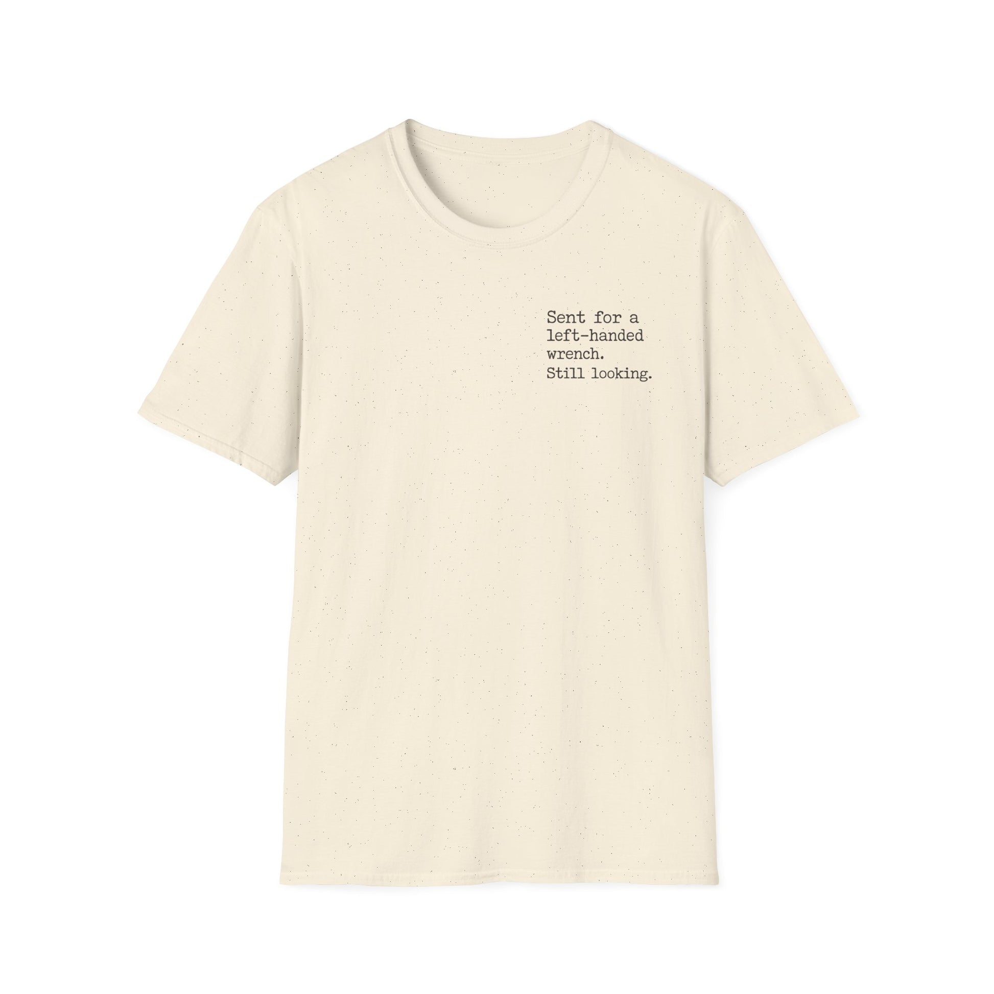 Left-Handed Pipe Wrench Plumber T-Shirt | Funny Apprentice Joke Tee