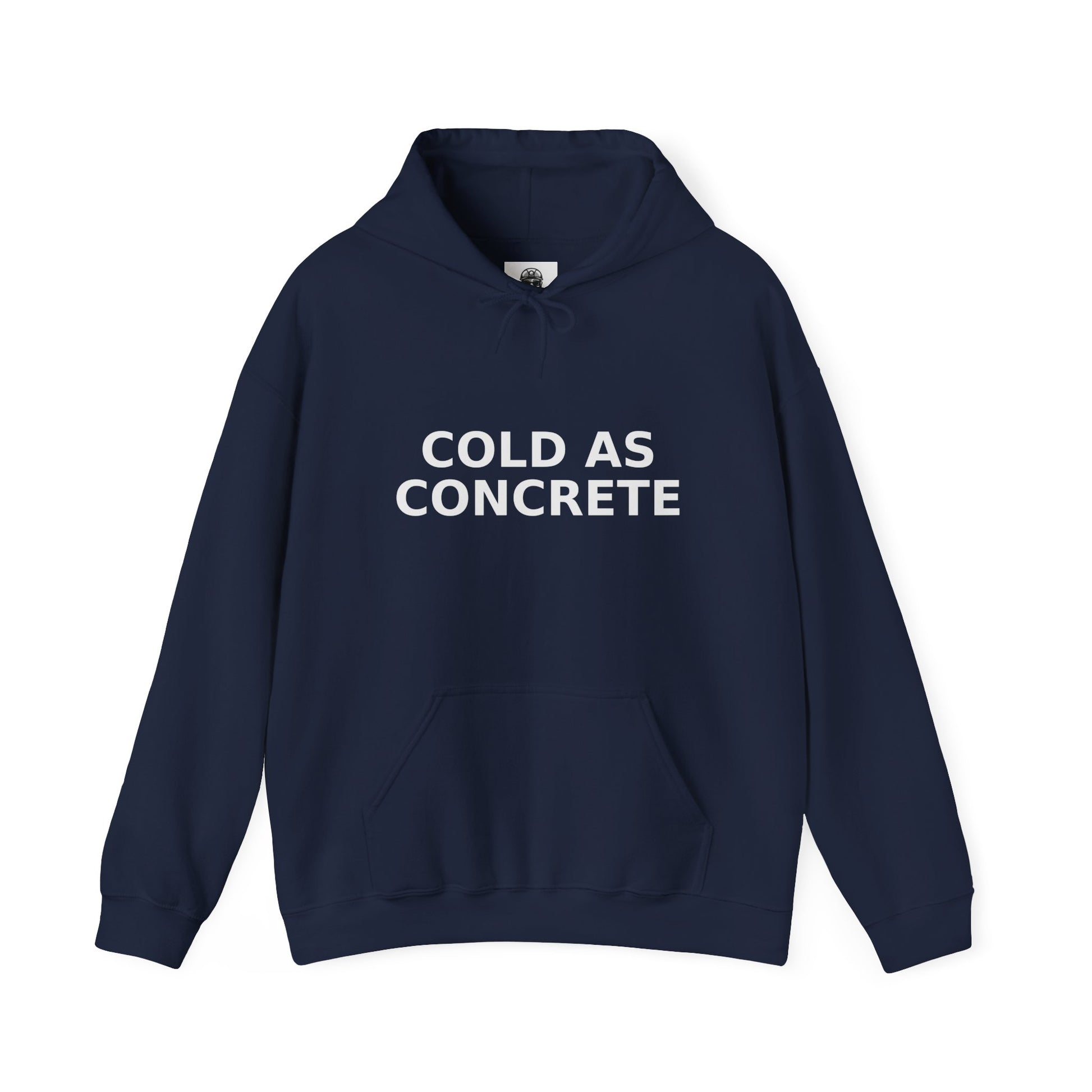Cold As Concrete™ Heavyweight Graphic Hoodie – Distressed Blue-Collar Work Hoodie